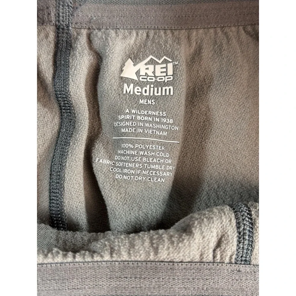 REI Co-op Long Johns Mens Medium Gray Thermal Fleece Base Layer Underwear